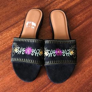 Floral Felt Sandals